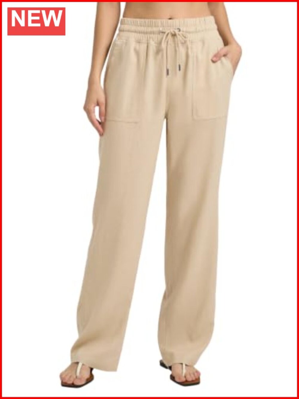 Linen Lyocell Wide Leg Pants with Pockets